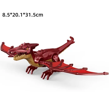 4pcs/set Juros periodo Dinozaurų Roptor Senovės Sparno Dragon Ledo Ir Ugnies modelių Kūrimo Rinkiniai Blokai, Plytos Žaislą Dovanų