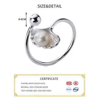 INZATT Nekilnojamojo 925 Sterlingas Sidabro, Perlų Lapai Žiedas Mados Moterų Romantiška Fine Jewelry Minimalistinio Mielas Priedai 2019 Dovana