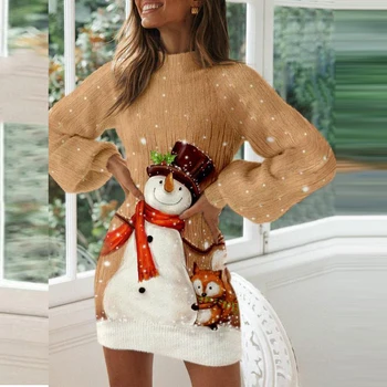 Moterų Kalėdų Kamuolys Bowknot Šalis Suknelė Rudenį Žibintų Ilgomis Rankovėmis Elegantiška Mini Suknelė Žiemą Stovėti Apykaklės Bodycon Suknelė Vestido