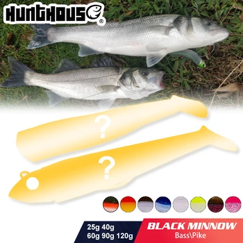 Hunthouse juoda minnow 70mm/7g 85mm/12g 100mm/25easy shiner žvejybos masalas minkštas masalas švino jig masalas bass lydekų žvejybos leurre souple