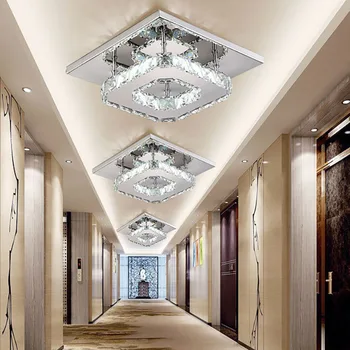 LED Kvadratinių Kristalų Lubų Lempa, Modernus Patalpų Apšvietimas 12W Praėjimo Koridorius LED Lubų Šviesos, Namo Apdaila už Kambarį