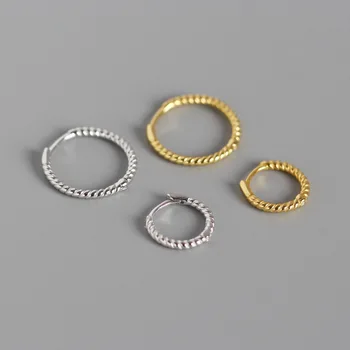 925 sterlingas sidabro susukti mažas hoopas auskarai moterims priedai brincos, aukso spalvos apskritimo, ratlankiai earings papuošalai