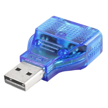 10vnt/daug Mėlynos Pelę, Klaviatūrą, USB A Male Dual PS/2 Female Jungtis Adapteris