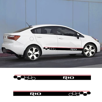 2 Puses, Automobilių Grafika Vinilo Šoninės Juostelės Auto Lipdukai Lipdukas Automobilio Stilius Už Kia Rio Automobilio Stiliaus