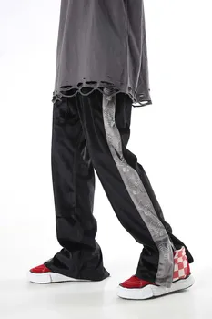 Colorblock Track Kelnės Vyrams, Moterims, Hip-Hop Mados Aksomo Pants Mens 2020 Streetwear Kulkšnies Užtrauktukas Laisvalaikio Vyriškos Kelnės MED930