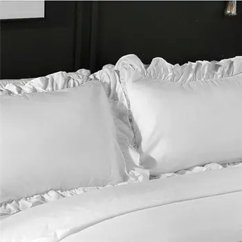 Pynimas užvalkalas baltos spalvos elegantiškas pagalvės užvalkalą pagalvę padengti saldus princesė Medvilnės pagalvių Užvalkalai su Nematomu Užtrauktuku Lova Dekoras