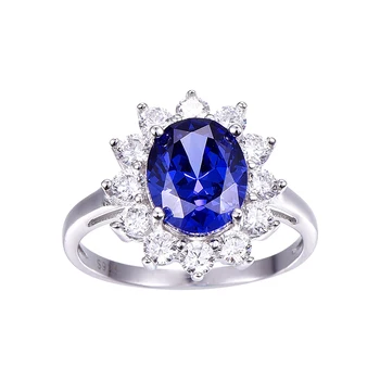 AAA+ 925 Sterlingas Sidabro Juvelyriniai dirbiniai Didmeninė Klasikinis Mėlynas Žiedas Akmens 4.4 ct Gamtos Tanzanite Žiedai Moterims Dydis 925 Fine Jewelry