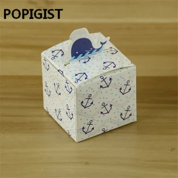 50pcs Blue dolphin/animal/automobilių saldainių dėžutė už lange popierinį maišelį naudai langelį 4 mergaitės ir berniukai, gimtadienio, kūdikio rodyti dovana