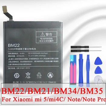 BM21 BM22 BM34 BM35 Baterija Xiaomi Mi 5 Mi5 M5 Baterija Mi Pastaba Pro M4C Mi 4C Mi4C Batteria Nemokamus Įrankius + Sekimo Numerį