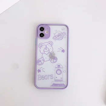 Kūrybinės animacijos Lokys Apsauginis Telefono dėklas Skirtas iPhone 8 7 Plius minkštos TPU Case For iPhone XS Max X 11 XR Individualumą Dangtis