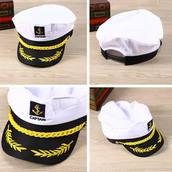 Suaugusiųjų Jachta Valtis Laivo Jūrininkas, Kapitonas Kostiumas Skrybėlę Bžūp Jūrų Laivyno Admirolas (Baltas)