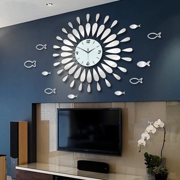 3D Modernaus Dizaino Sieninis Laikrodis Kambarį Akrilo Veidrodis, Dekoratyvinės Sienų Laikrodžiai Tiksi Ne Sienos Menas Namų Dekoro Silent Laikrodis