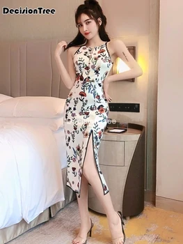 2021 kinų suknelė moterims kinijos vintage suknelė seksualus spausdinti aukštos padalinta qipao šalis vestuvių suknelė rytų suknelė cheongsam