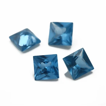 Dydis 3x3m~10x10mm Kvadrato Formos 120# Blue Stone Princesė Iškirpti Sintetinių Spinel Mėlyna Akmens Papuošalai
