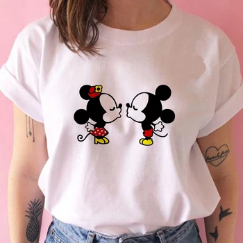 Disney marškinėliai Moterims ančiukas Donaldas Spausdinti Harajuku Mados Marškinėlius Mergina Atsitiktinis Balta Marškinėliai Vasaros Moterų Drabužių Dropship