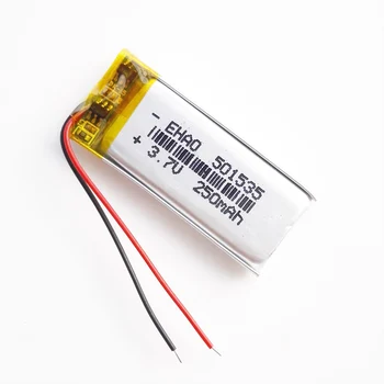 EHAO 501535), 3,7 V 250mAh baterijos Ličio Polimeras LiPo Akumuliatorius Mp3 GPS ausinių mobiliojo elektroninio dalis