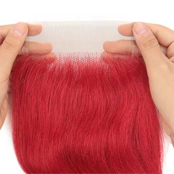 Kūno Bangų Paketų Su Uždarymo Raudona Remy Brazilijos Žmonių Plaukų 3 4 Kūno Ryšulius Su Uždarymo Plaukų Audžia Greitai, JAV Vilioti