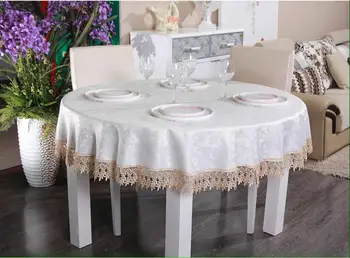 Prabanga siuvinėjimo gražus nėrinių staltiesė dinningTable padengti balta nėrinių Tuščiaviduriai turas staltiesė stalo vėliavos rankšluosčiai HM61