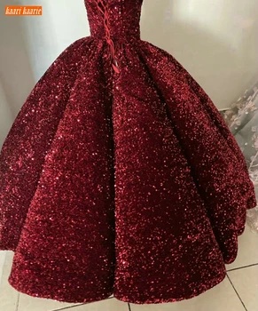 Blizgučiai Musulmonų Rožinė Vestuvių Suknelės Ilgomis Rankovėmis Blizgučiais Nėrinių Kamuolys Suknelė Dubajus Nuotakos Suknelė Užsakymą 2020 Vestido De Noiva