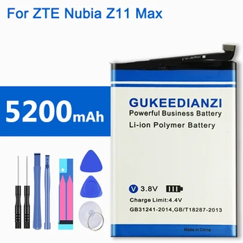 GUKEEDIANZI Mobiliojo Telefono Bateriją ZTE Nubija Z11 Max NX523 NX523J 5200mAh Li3839T43P6h406790 Aukštos Kokybės Pakaitinis Akumuliatorius