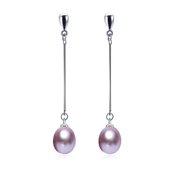 Originali auskarai moterims aukštos kokybės 925 sterlingas sidabro ilgi auskarai gėlavandenių perlų papuošalų, dovanų dėžutėje E001
