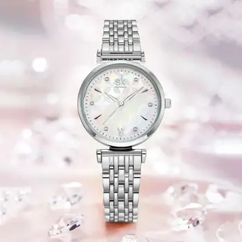 SHENGKE Lady Dovana Riešo Žiūrėti Moterų Kvarciniai Laikrodžiai Sk Rose Gold Laikrodžiai Mergina Nerūdijančio Plieno 2020 Karšto Pardavimo Japonija Judėjimas