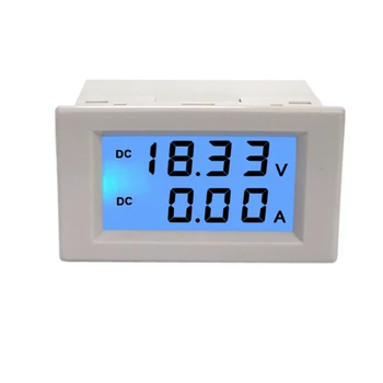 1pcs Balta multi standartinė dual LCD ekranas DC įtampos ir ammeter voltmeter ammeter asortimentą DC 0-600V 0-200A mėlynas apšvietimas