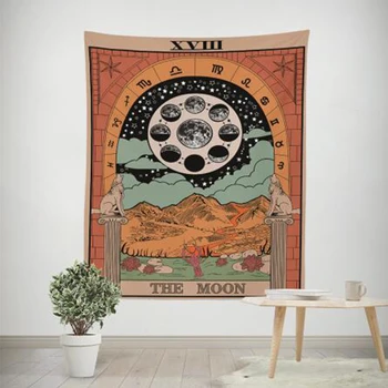 Mandala Taro Kortų Modelis Lubų Gobelenas Sienos Kabo mesti Gobelenai Miegamasis Lovatiesė Mesti Padengti Sun Moon Sienų Dekoras
