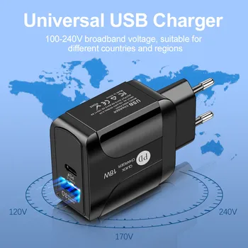 ES/JAV/UK Plug PD USB Įkroviklis Quik Mokestis 3.0 Mobiliojo Telefono Įkroviklis iPhone 12 Pro Max 