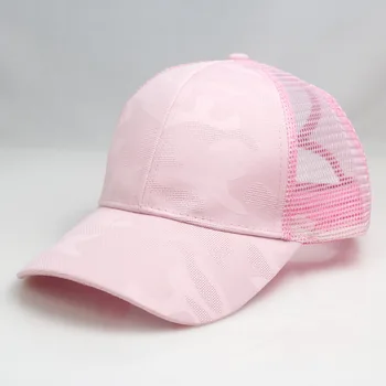 Camo Modelio Moterų Rožinės spalvos Beisbolo kepuraitę, Nepatogus Didelė Bandelė, plaukai surišti į uodegą Akių Sunkvežimio vairuotojas Hat Kolonėlė