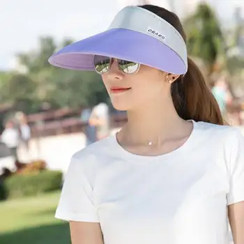 KARŠTOS Moterys Vasarą Golfo, Teniso Skrybėlę Sporto Platus Kraštų Paplūdimio Skydelis nuo Saulės Bžūp Reguliuojamas Anti-UV Ourdoors nuotaka plaukai surišti į uodegą kepurės