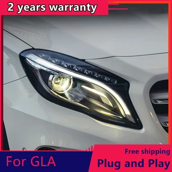 KOWELL Automobilių Stilius Benz GLA-2016 LED Žibintų, dėl GLA Žibintas LED Dienos Veikia Šviesos diodų (LED DRL Bi-Xenon D1S HID