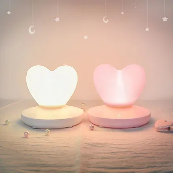 USB Įkraunama Romantiškos Meilės Širdis LED Nakties Šviesos Touch Control Stalo Lempa Valentino Dieną Jubiliejų Dovana, Namų Dekoro
