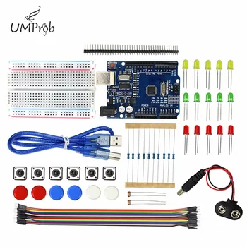 Starter Kit UNO R3 mini Breadboard LED jumper wire mygtuką arduino compatile