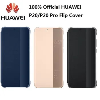 Prekės ženklas Oficialiai Atveju, Huawei P20 / P20 Pro Smart Flip Case for Huawei P20 /Pro Originalaus Veidrodžio Langą Miego Pabusti Flip Cover