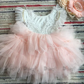Ispanijos bamblys merginos duobute suknelė kūdikių krikšto suknelė gimtadienis vaikams plazdėjimas rankovės tutu princesė vestido drabužiai