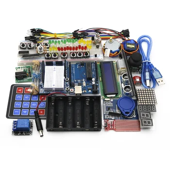 Starter Kit for arduino Uno R3 - Uno R3 Breadboard ir laikiklis Žingsnis Variklis / Servo /1602 LCD / jumper Wire/ UNO R3