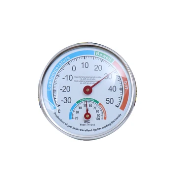 Namų ūkio Celsijaus Analoginis Termometras su Drėgmėmačiu Patalpų Lauko Temperatūrai Stebėti Drėgmės Matuoklis Lengva Skaityti TH101B 13cm