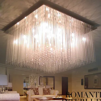 Kvadratinės baltos led kristalų lempos šiuolaikinio gyvenimo kambario lempos, lubų lempa miegamasis restoranas lempas paprastas apšvietimas led šviesos šviestuvas