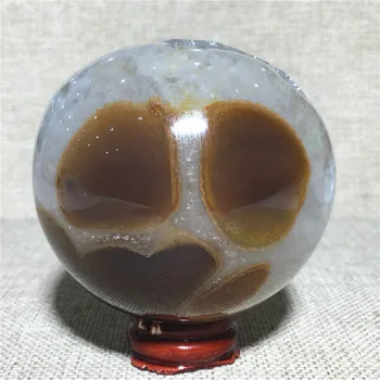 Gamtos kamuolys Agatas geode kvarco kristalo pavyzdys Namo, buto apdailos akmuo Reiki gydymo srityje
