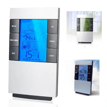 LCD Skaitmeninis Drėgmėmačiu Temperatūros Matuoklis Laikrodis Matavimo Įtaisas, Daugiafunkcinis Namų Drėgmės Termometras