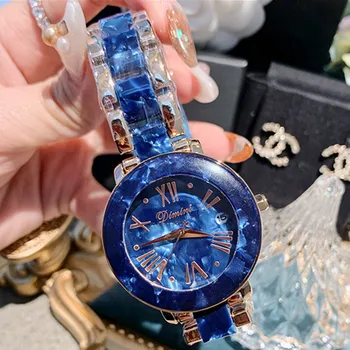 Laikrodžiai Moterims Prabangus Marmuro Tekstūros Kvarcinis Laikrodis Ladie Vandeniui Plieno Žiūrėti Moterų Mados Paprastų Moterų Riešo Žiūrėti Laikrodis