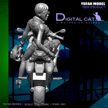 YuFan Modelis 1/24 Dervos Rinkiniai Cool mergina ir motociklas nustatyti Dervos kareivis modelis YFWW-1881