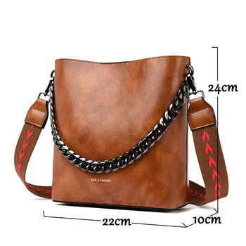 Mados moterų pečių maišą Pu odos Kibirą, maišą prabangos Prekės ženklo moterų rankinės maišelį Dizaineris crossbody krepšiai Spalvinga peties dirželis