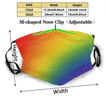 Pustonio Vaivorykštės Spektro Projektavimo Spausdinti Daugkartinio Naudojimo Kaukė Kd2.5 Filtras Veido Kaukė Vaikams Vaivorykštė Gradientas Blur Spektro Modelis Multi