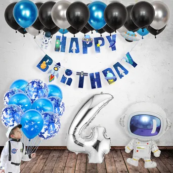 Kosmoso Šalis 1 2 3 4 5 6 7 8 9 Metų Gimtadienio Dekoracijos Vaikams Su Gimtadieniu Reklama Astronautas Balionas Baby Shower Balionai