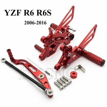 CNC Aliuminio Rearset Galiniai Rinkinys, Skirtas Yamaha YZF R6 R6S 2006-2016 Reguliuojamas Pėdos Peg Rearsets Kojoms Pėdų Vinys Pedalas