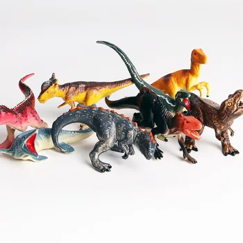 8pcs/set Q Versija Tyrannosaurus Carnotaurus Mosasaurus Modelis Dinozaurų Veiksmų Skaičius, Apdailos Vaikai Vaikai Žaislų Kolekcija