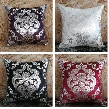 Žakardiniai, sidabro gėlių modelio aksomo pagalvėlės dangtis užvalkalas sofa mesti pagalvę padengti atlošas namų dekoro