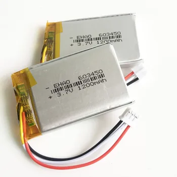 DĻSV PH 2,0 mm 3pin jungtis, 3,7 V 1200mAh lipo polimeras ličio įkraunama baterija GPS DVD įrašymo e-knyga, vaizdo kamera 603450
